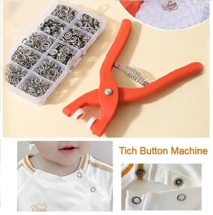 Tich Button Machine Plier Plastic Body ( With 25 Buttons )