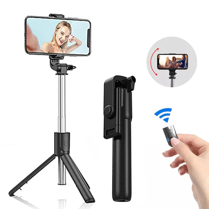 🔥4 in 1 Wireless Selfie Stick🔥( With Light & Bluetooth Shutter Remote )